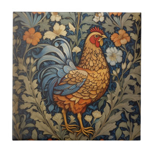 Azulejo De Cerâmica Galinha Elegante William Morris Inspirou Floral