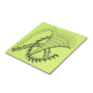 Azulejo De Cerâmica Galinha Escolha Sua Própria Cor De Fundo!