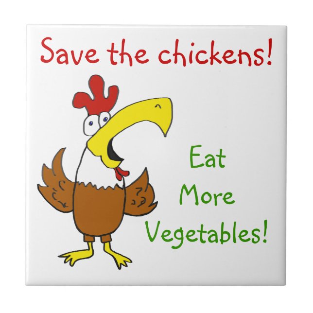 Azulejo De Cerâmica Galinha Funky da telha (Frente)