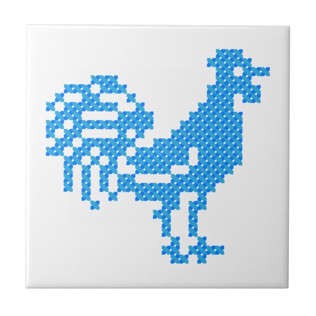 Azulejo De Cerâmica Galo Azul (Frente)