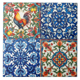 Azulejo De Cerâmica Galo colorido,Mediterrâneo,mosaico,limão