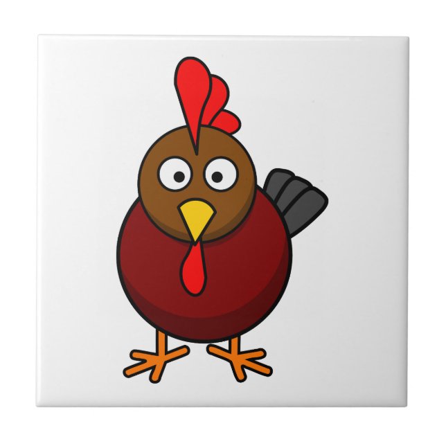 Azulejo De Cerâmica Galo de desenhos animados  (Frente)