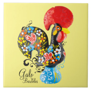 Azulejo De Cerâmica Galo famoso de Barcelos #06 - edição floral
