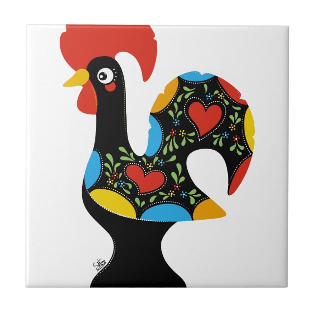 Azulejo De Cerâmica Galo famoso de Barcelos Nr 09 (Frente)