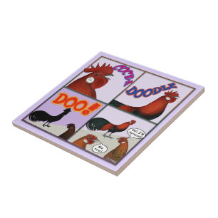 Azulejo De Cerâmica Galo-UM-Doodle-Doo!