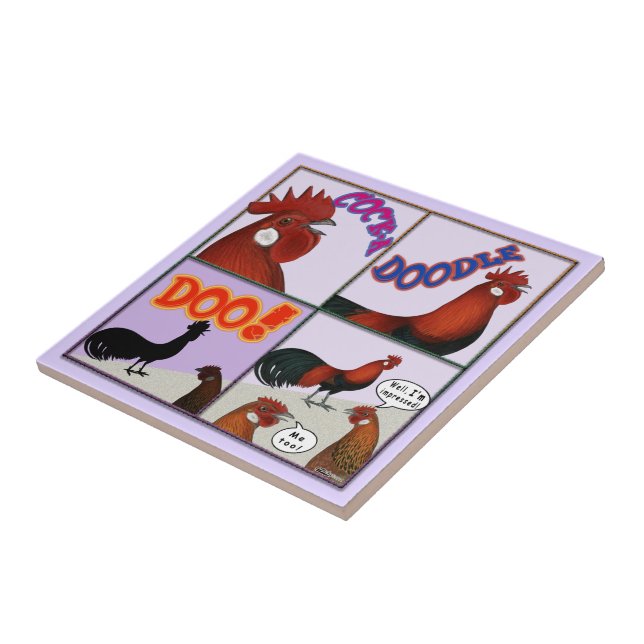 Azulejo De Cerâmica Galo-UM-Doodle-Doo! (Lateral)