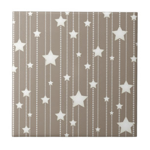 Azulejo De Cerâmica Gamas naturais de cera e de garland de estrelas br