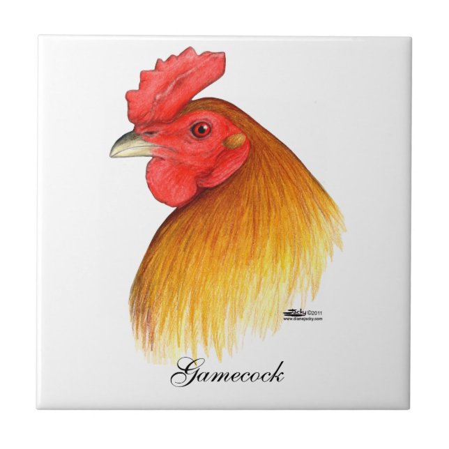 Azulejo De Cerâmica Gamecock Stag Pea Comb (Frente)