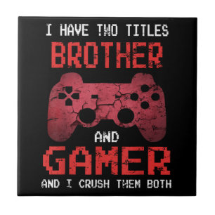 Azulejo De Cerâmica Gamer Engraçado Jogos de Vídeo Vintage Para Irmão