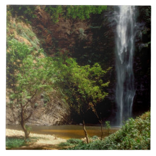Azulejo De Cerâmica Gana: Cachoeira Wli, também conhecida como Cachoei