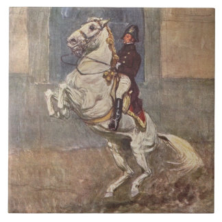 Azulejo De Cerâmica Garanhão branco Courbette de Lipizzan