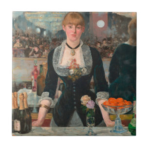 Azulejo De Cerâmica Garçom Mal-Humorado de Paris Manet Um Bar no Folie
