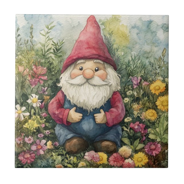 Azulejo De Cerâmica Garden Gnome (Frente)