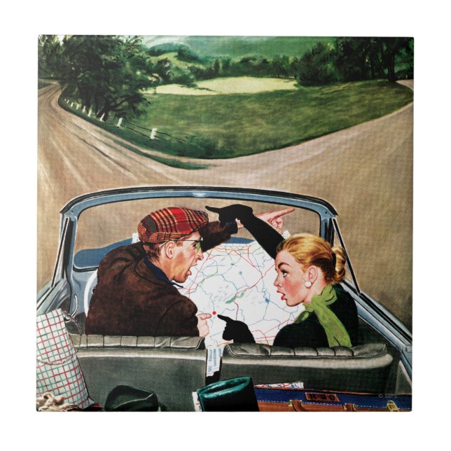 Azulejo De Cerâmica Garfo na estrada (Frente)