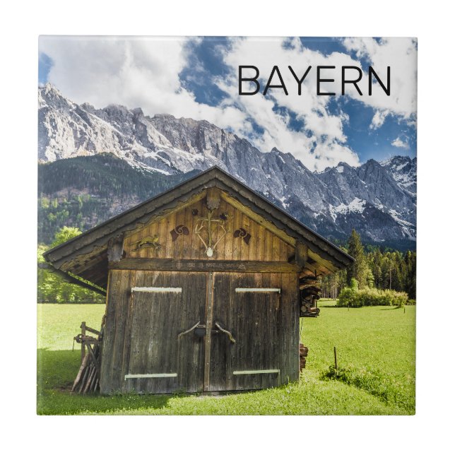 Azulejo De Cerâmica Garmisch Partenkirchen Bavaria Alpes Panorama (Frente)