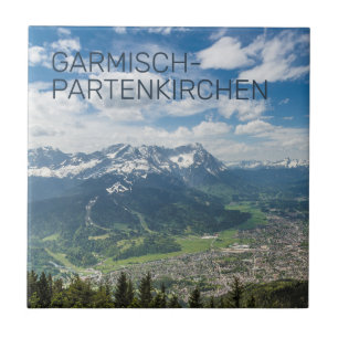 Azulejo De Cerâmica Garmisch-Partenkirchen Bavaria Alps Panorama Gift