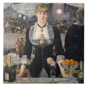 Azulejo De Cerâmica Garota Barmaid Vitoriana no Folies Bergere, França