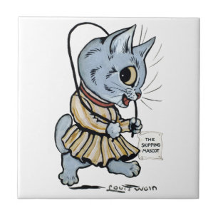 Azulejo De Cerâmica Garota do gato, Louis Wain