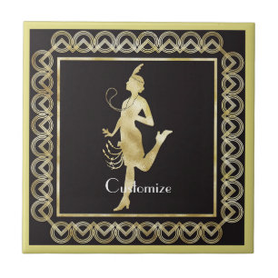 Azulejo De Cerâmica Garota Flapper de 1920 Thunder_Cove