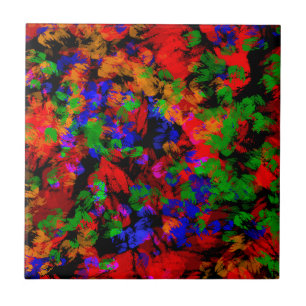 Azulejo De Cerâmica Garota Flor Perdida Na Floresta - Abstrato Colorid