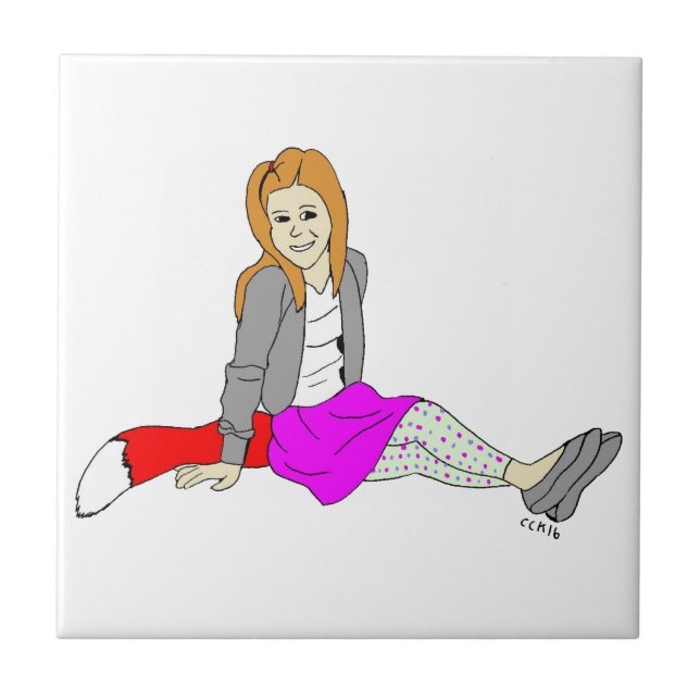 Azulejo De Cerâmica garota foxy (Frente)