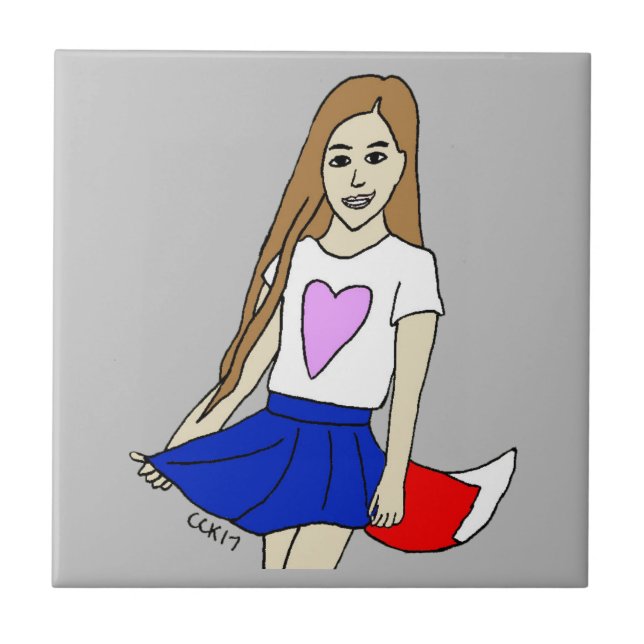 Azulejo De Cerâmica garota foxy (Frente)