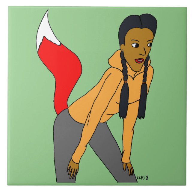 Azulejo De Cerâmica garota foxy (Frente)