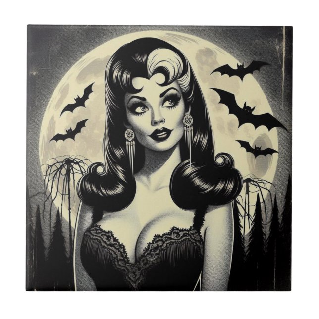 Azulejo De Cerâmica Garota Gótico (Frente)