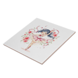 Azulejo De Cerâmica Garotinha bailarina fofa