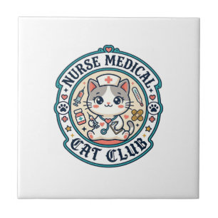 Azulejo De Cerâmica Gata Médica Enfermeira Design Engraçado Amante de