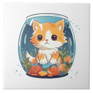 Azulejo De Cerâmica Gatinho Culpado