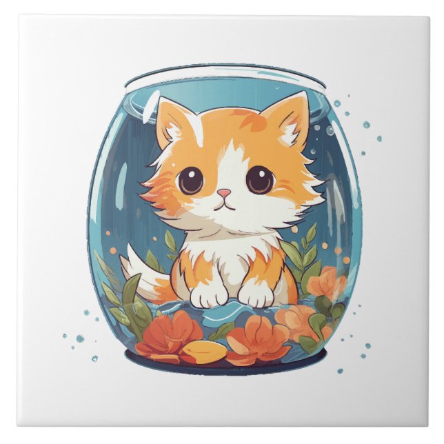 Azulejo De Cerâmica Gatinho Culpado (Frente)