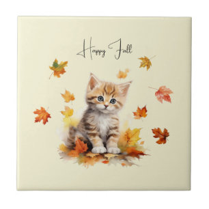 Azulejo De Cerâmica Gatinho-de-cor-de-laranja-acastanhado