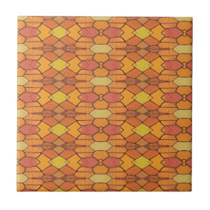 Azulejo De Cerâmica Gatinho design amarelo alaranjado, geométrico