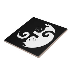 Azulejo De Cerâmica Gatinhos de Yin Yang