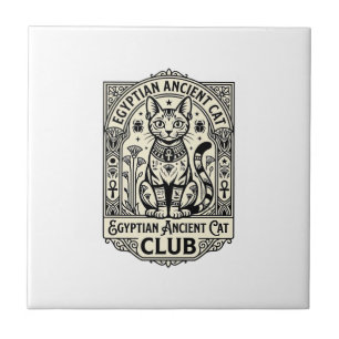 Azulejo De Cerâmica Gato Antigo Egípcio Gráfico de Gato Engraçado - Eg