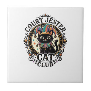 Azulejo De Cerâmica Gato Bobo da Corte Design de Amante de Gato Engraç