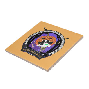 Azulejo De Cerâmica Gato de esqueleto pirata cerâmico