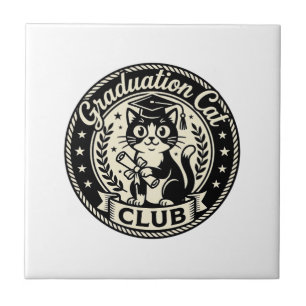 Azulejo De Cerâmica Gato de Formatura Gato Engraçado Gráfico - Gato de