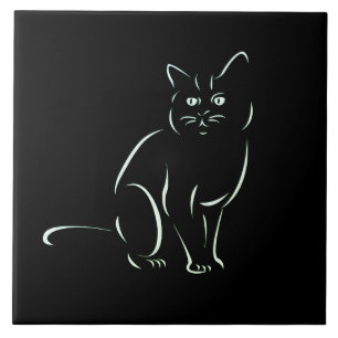 Azulejo De Cerâmica Gato de Gatinho Branco