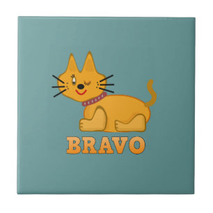 Azulejo De Cerâmica Gato de gato-do-gato-do-mato-bravo desenho bravo