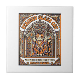 Azulejo De Cerâmica Gato de Vidro Colorido Igreja de Vidro Colorido Vi