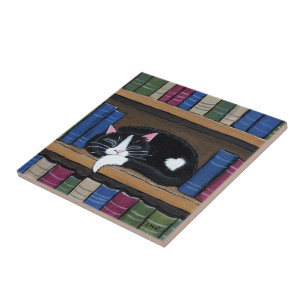 Azulejo De Cerâmica Gato do amor   do livro que dorme no azulejo da