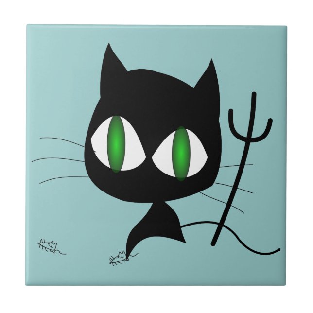 Azulejo De Cerâmica Gato do diabo (Frente)