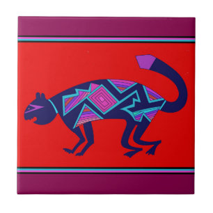 Azulejo De Cerâmica Gato do Sudoeste de Mimbres