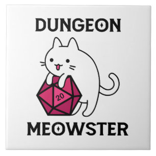 Azulejo De Cerâmica Gato Dungeon Meowster Engraçado