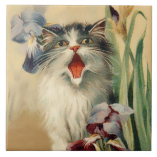 Azulejo De Cerâmica “Gato e Íris” por Maurice Boulanger