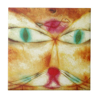 Azulejo De Cerâmica Gato e pássaro por Paul Klee