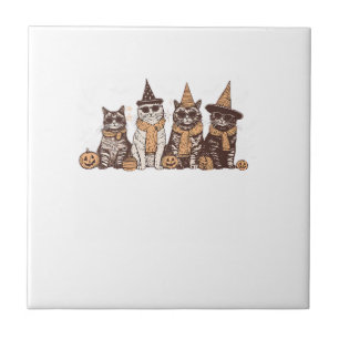 Azulejo De Cerâmica Gato Fofo Halloween Kitty Animal de Estimação de H