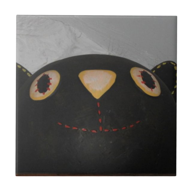 Azulejo De Cerâmica Gato Negro (Frente)